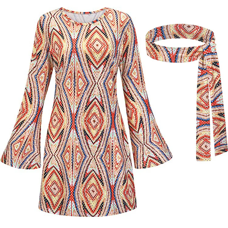 Costume Disco pour femmes des années 70, tenue et accessoires, tête brillante avec lunettes de soleil, collier, boucles d'oreilles, Bracelet pour fête de spectacle sur scène