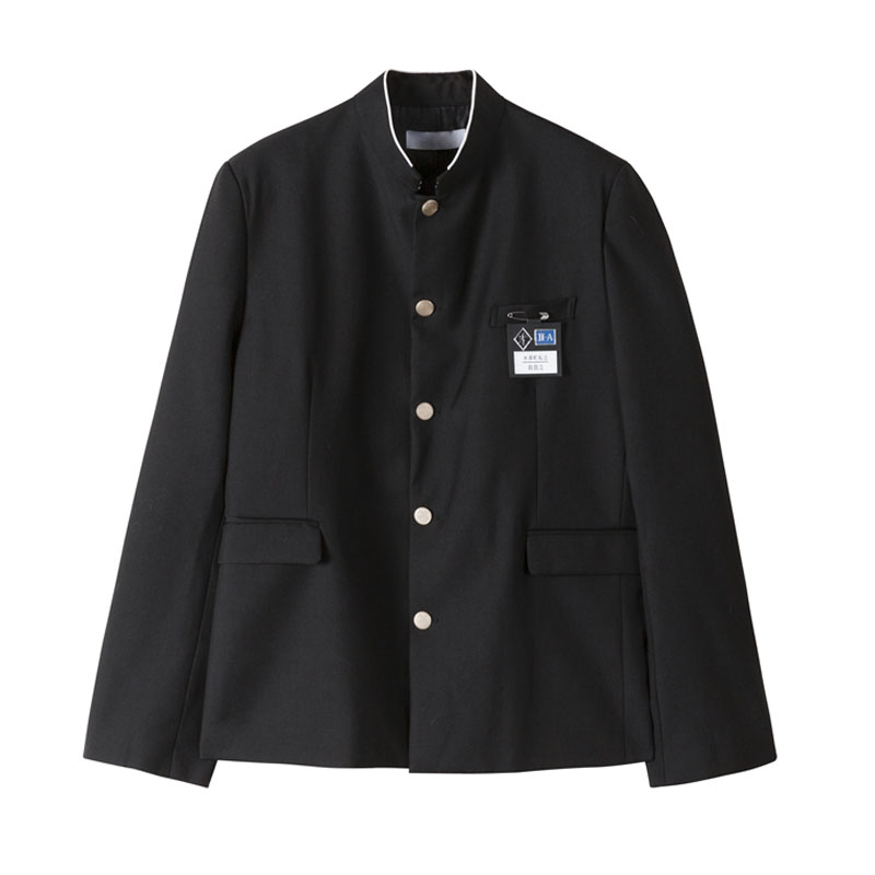 Veste d'Uniforme Sвde Style Japonais pour Homme, Col Montant, Tunique Trempée, Costume DK, Manteau Noir avec Plaque Nominative, Version Haute