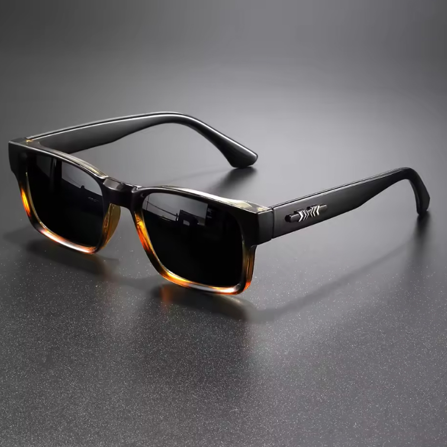 Une paire de lunettes tendance à monture rectangulaire avec branches élégantes, design unisexe, idéales pour les vacances, les cadeaux et l'usage quotidien