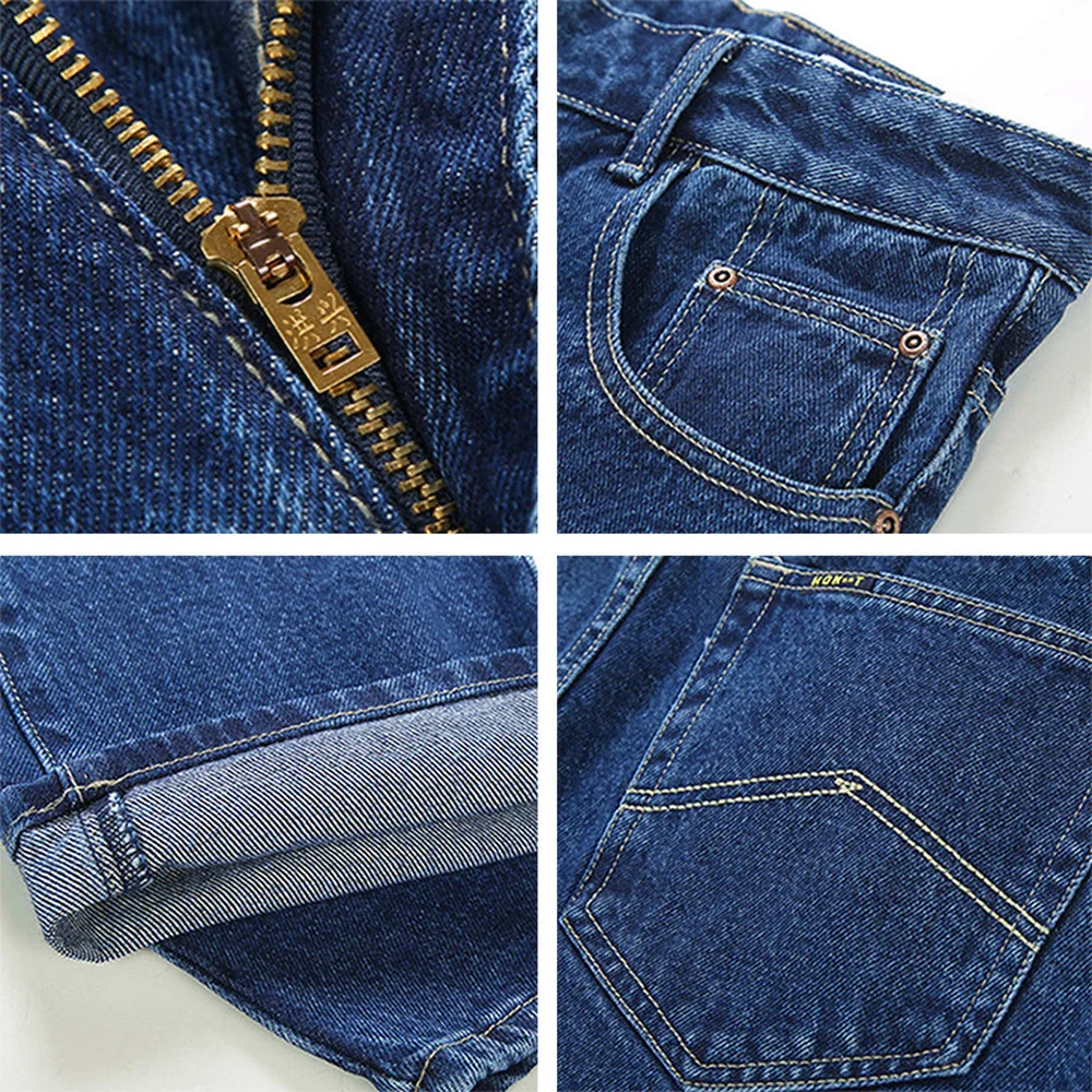 Jean d'affaires classique en coton pour homme, pantalon droit et extensible de marque, salopette d'été, coupe cintrée, printemps-automne, 2021