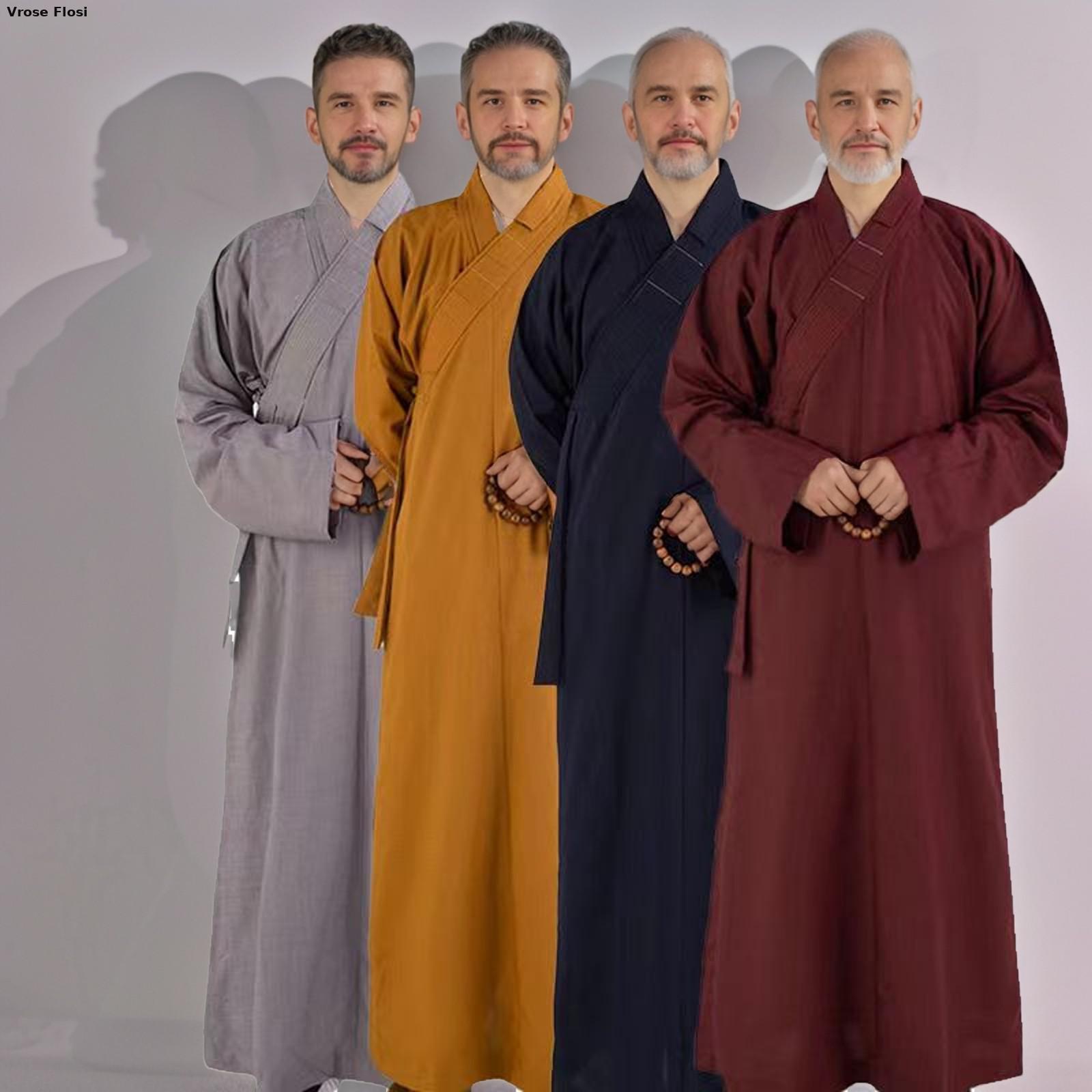 Vêtements traditionnels chinois pour adultes, robes longues pour le bouddhisme, moine bouddhiste, robe de méditation Haiqing pour hommes, nouveau, 2024