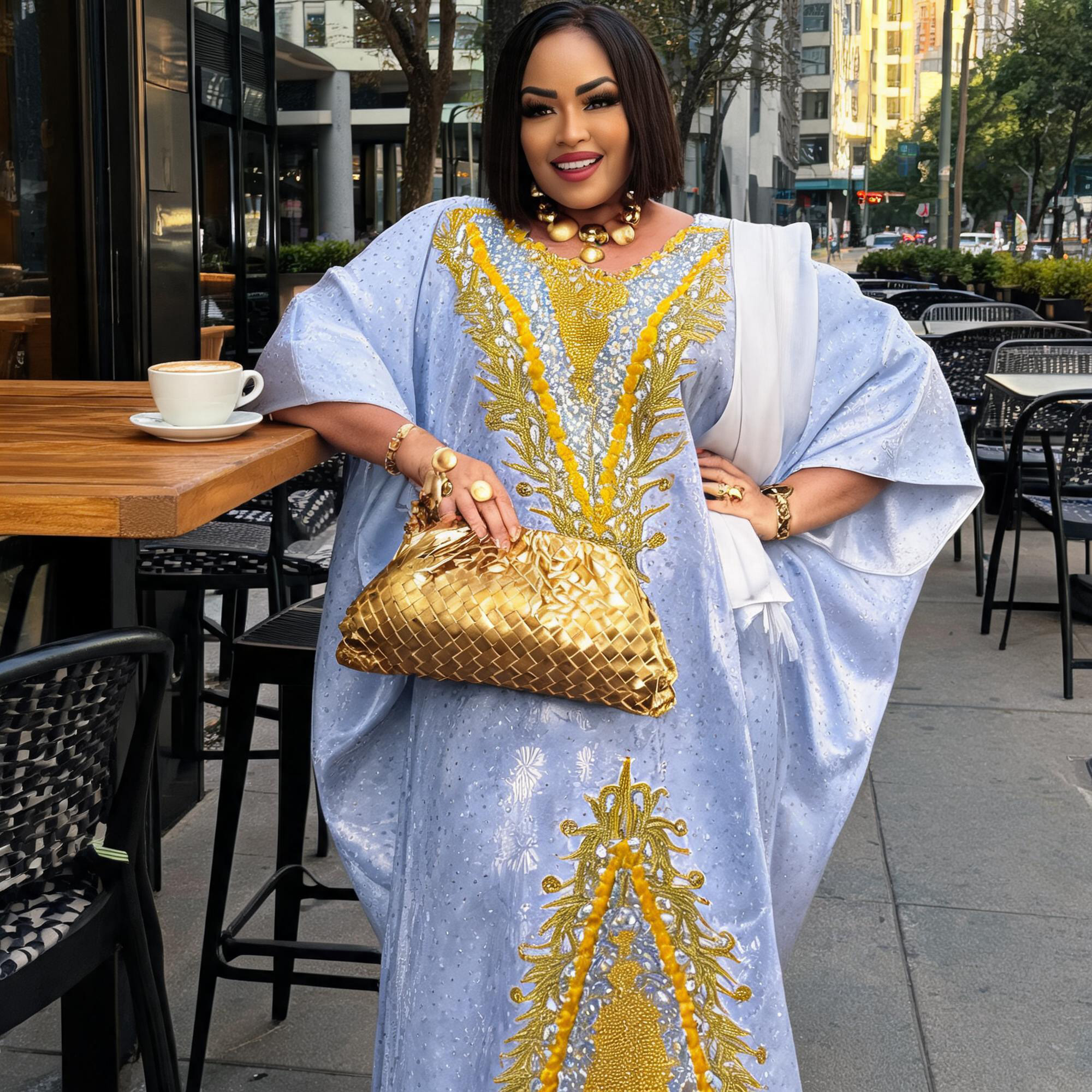 Robes africaines pour femmes grande taille, robe longue avec écharpe, design brodé Bazin Riche