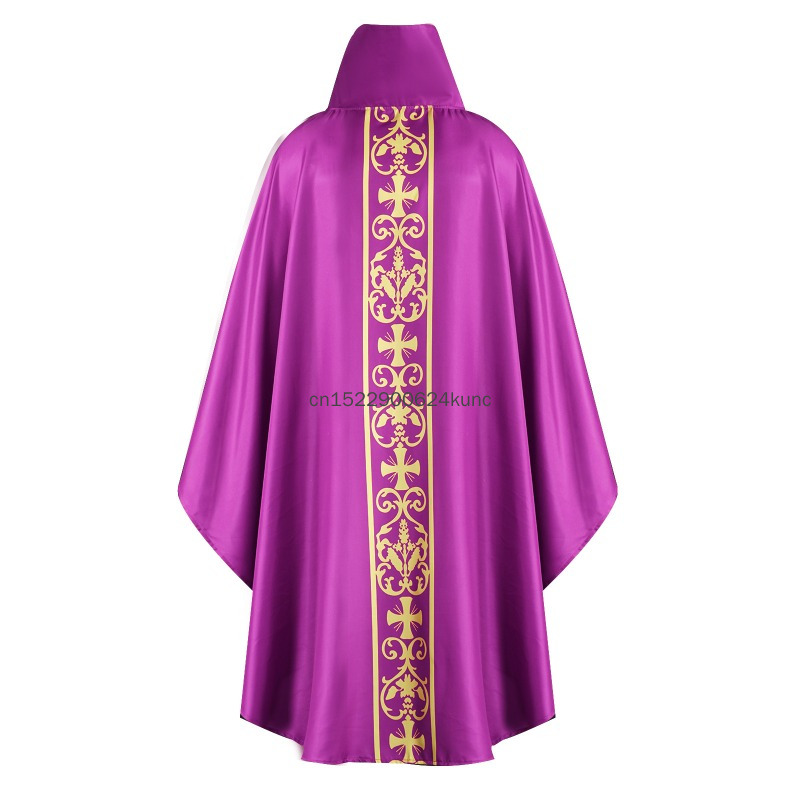 Nouvelle Robe Religieuse Médiévale 2026, Chasuble Vintage d'Église, Uniforme de Prière pour Prêtre, Cape de Fête d'Halloween et de Carnaval pour Adulte