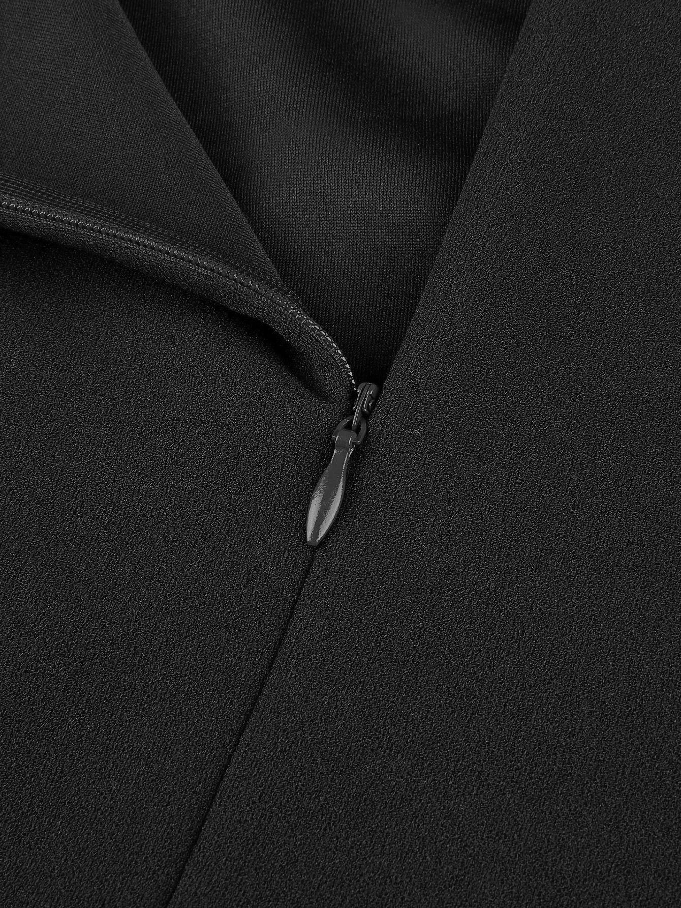 Jupe crayon élégante noire à taille haute avec nœud papillon pour femme, idéale pour le bureau et le travail, longueur genou