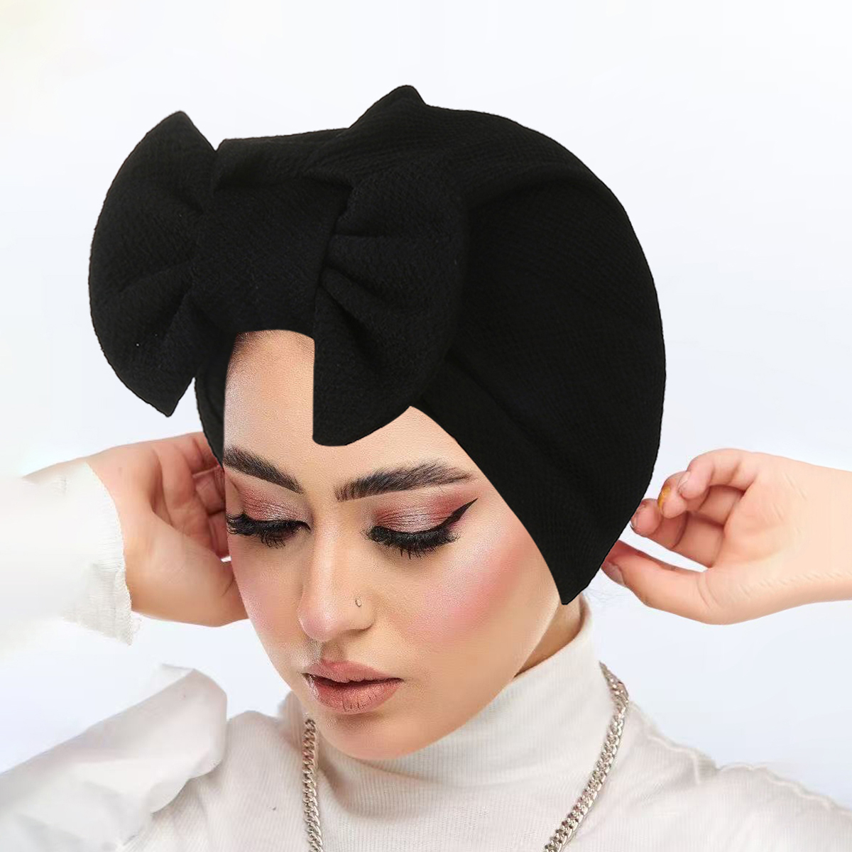 Nouveau femmes nœud noué Turban indien chapeau musulman Hijab Bonnet perte de cheveux foulard chimio casquette chapeaux Bandanas Turbante Mujer