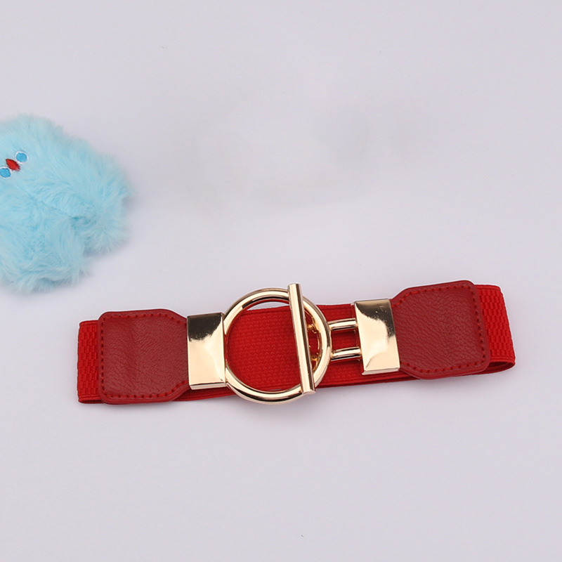 Ceinture à boucle ronde pour femmes, ceinture élastique Simple de 4cm de large, cintré à la taille de tempérament décoratif