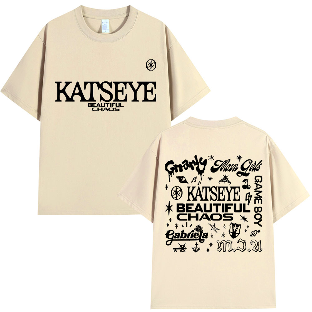 T-shirt coréen Katseye Beautiful Chaos Tour, Kpop Vintage, pour hommes et femmes, mode Harajuku Kawaii, vêtements Y2K pour femmes