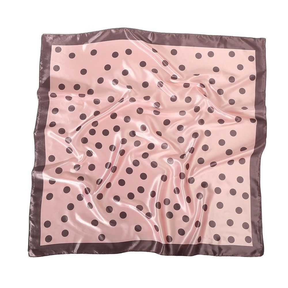 Écharpe carrée en soie satinée à pois 90 cm, foulard de luxe, hijab à motif de points, écharpe en soie pour femmes