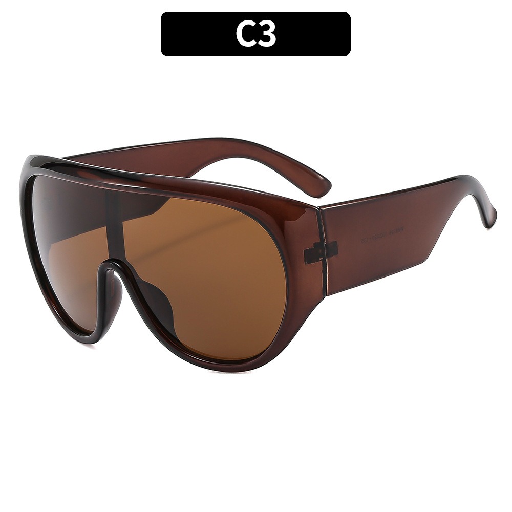 Nouvelles lunettes de soleil de luxe surdimensionnées à la mode pour femmes et hommes, grandes lunettes de sport, lunettes de soleil tendance, protection UV400