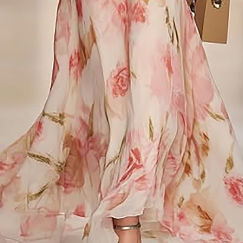 Robe longue Style Boho, imprimé Floral, élégante, col en V, taille haute, robe de soirée, manches courtes, fermeture éclair, Maxi, printemps, été