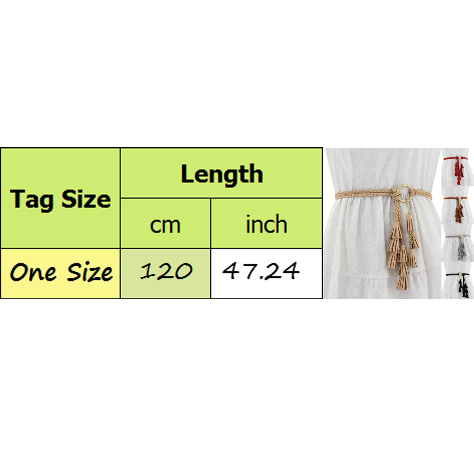 Ceinture tressée nouée décontractée pour femmes, cordon de taille à franges, accessoires pour vêtements pour femmes, ceinture élégante