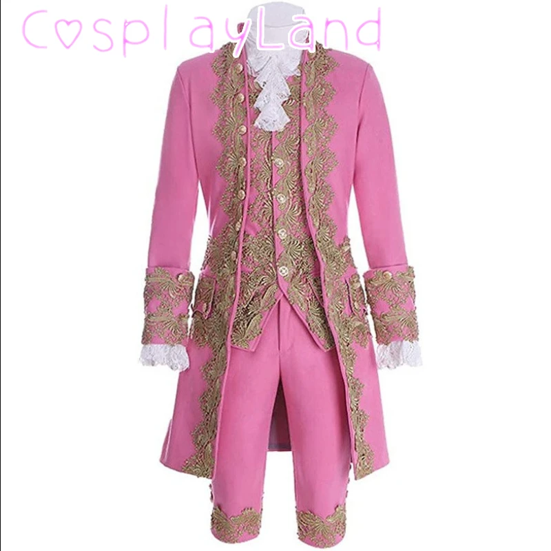 Costume victorien pour hommes, uniforme médiéval rococo, veste, gilet, pantalon, Prince Cosplay, mode Halloween, Costume grande taille