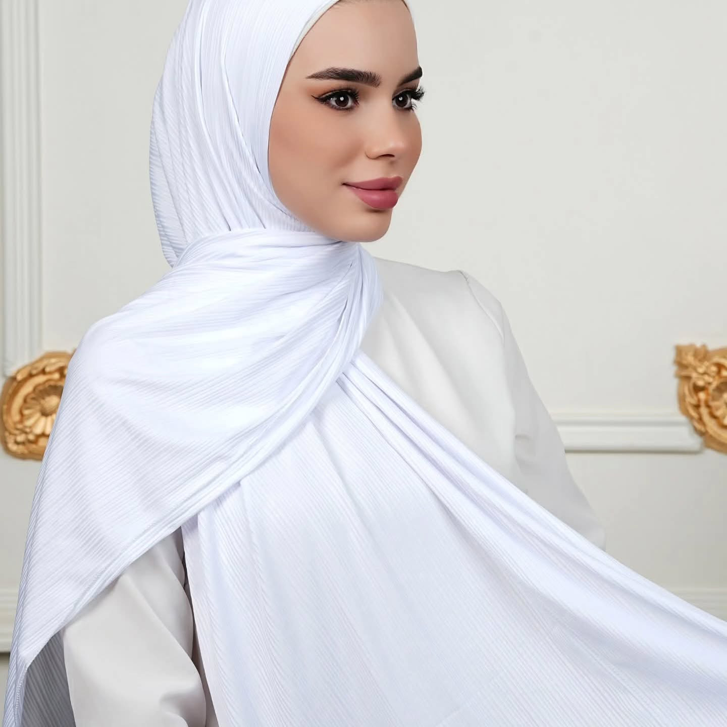 Jersey côtelé Hijab instantané bon point maillot extensible écharpe plaine froissé enveloppes plaine musulman Turban bandeau châles