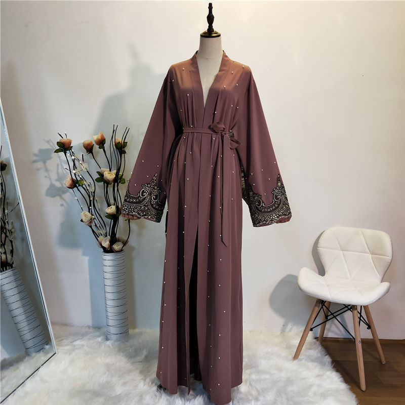 Caftan Abaya dubaï Kimono Cardigan musulman Hijab Robe Abayas pour femmes Robe Femme Caftan Marocain Qatar Islam vêtements