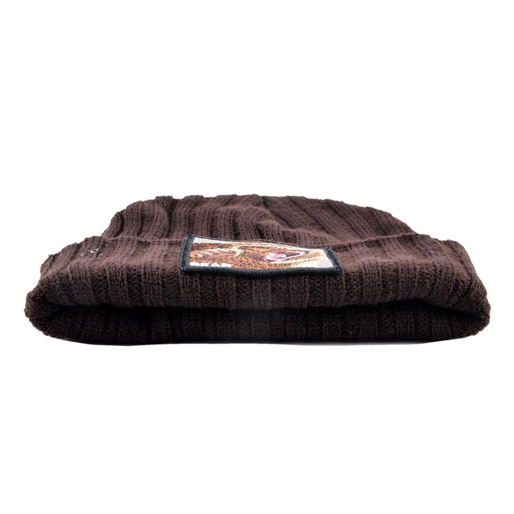 Bonnets tricotés ours brodés pour hommes et femmes, couleur unie, automne hiver, Skullies pour garçons et femmes, Streetwear Kpop Gorras Bonnet
