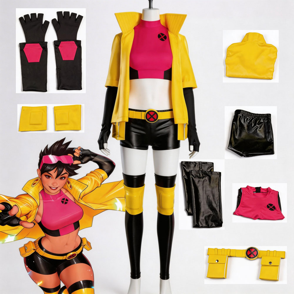 Costume de cosplay Jubilee X-Men 97, tenue jaune de Jubilee Lee, costumes d'Halloween pour femmes, costume de jeu de rôle pour Comic-Con