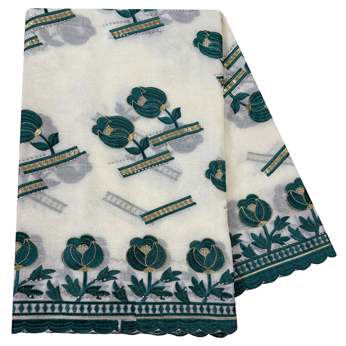 100% coton tissu rayonne fil de coton écharpe brodée dubaï Excellent Style femmes africaines Hijab musulman écharpe de haute qualité