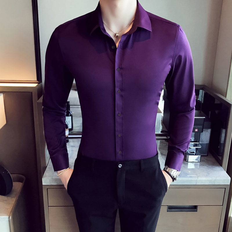 Vêtements pour hommes grande taille à manches longues chemises formelles pour hommes tout Match coupe ajustée décontracté luxe hommes chemises habillées de haute qualité 5XL-M