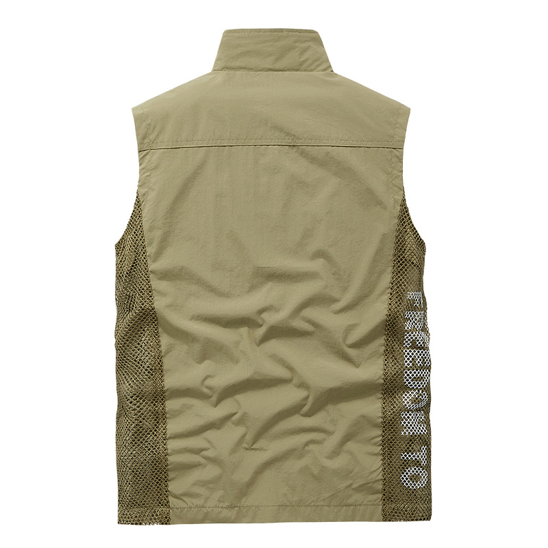 Gilet de sport en maille respirante pour hommes, veste de travail d'été, veste de pêche, vêtements de plein air pour la photographie