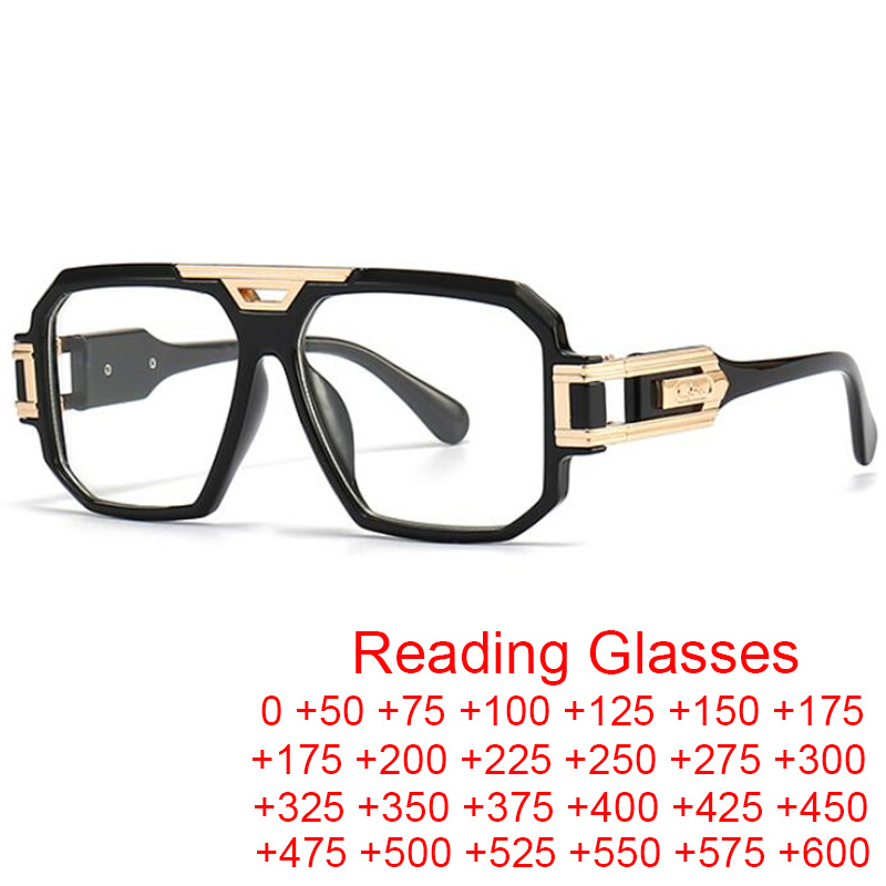 Lunettes de lecture de mode hommes 2025 Vintage marque de luxe concepteur lunettes surdimensionnées UV400 Anti lumière bleue lunettes transparentes + 2.75