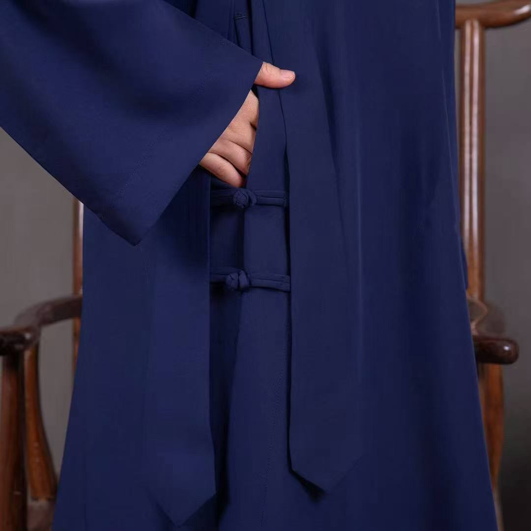 Robe taoïste pour hommes et femmes, vêtements traditionnels chinois, Costume à col incliné Sanqing, costumes d'exercice de méditation Vintage, automne et hiver