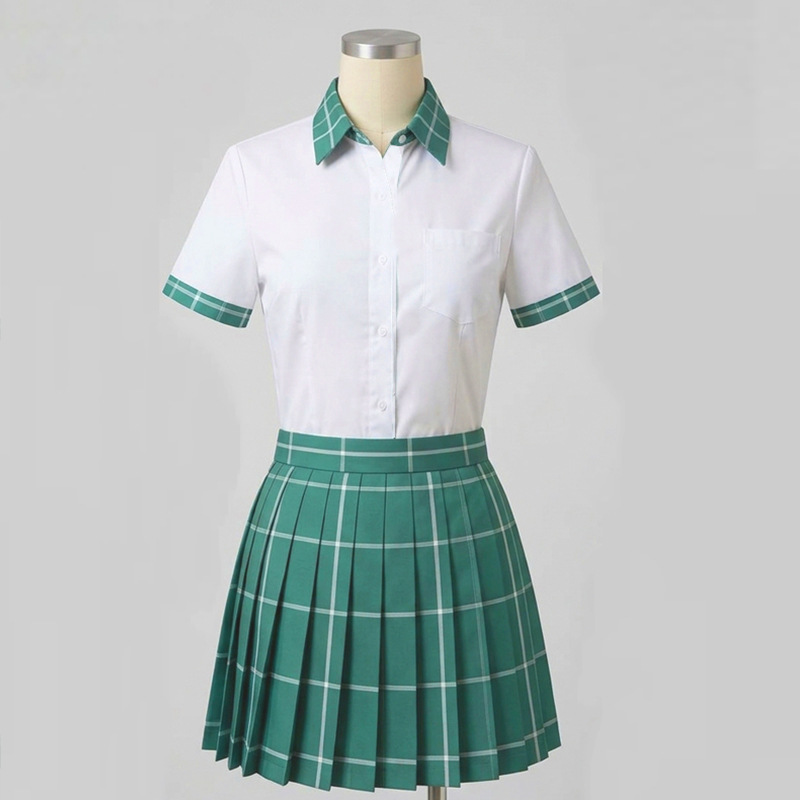 Nouvelle tenue de cosplay Anime ALIEN STAGE Sua Mizi Hyuna, uniforme scolaire Anakt Arts, jupe écossaise verte JK, perruques, tenue d'Halloween