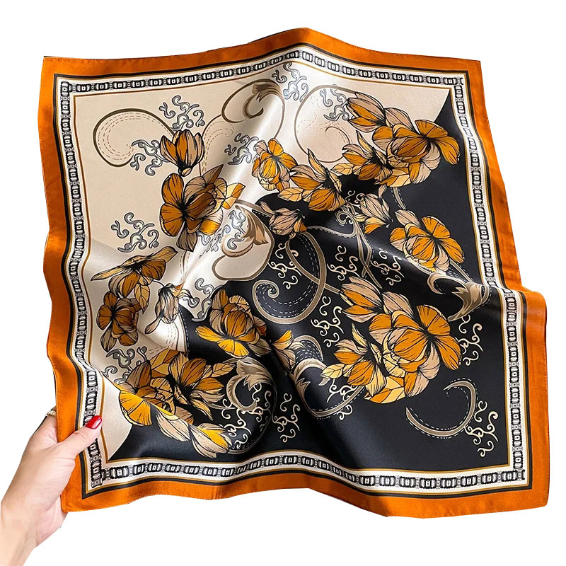 Marque de Luxe 2027 Écharpe 100% Soie Bandana Femme Foulards Carrés Élégants Bandeau de Mode Hijab Châles Foulard Bandeau