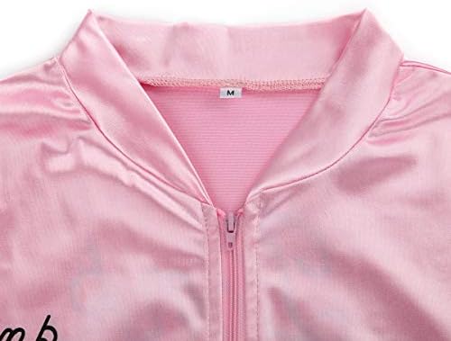 Veste en satin rose pour femmes, style années 1950, avec foulards, costume de cosplay d'Halloween, robe de soirée, manteau moderne style années 50