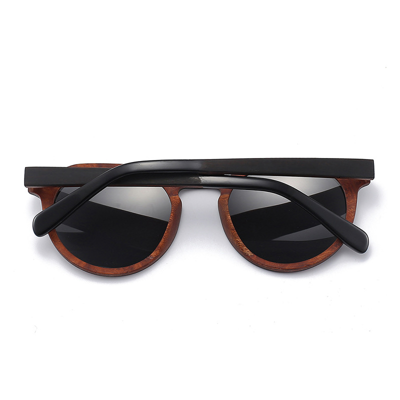 Lunettes de soleil rondes en bois pour hommes et femmes, polarisées UV400, faites à la main, nouveau Design de marque 2025