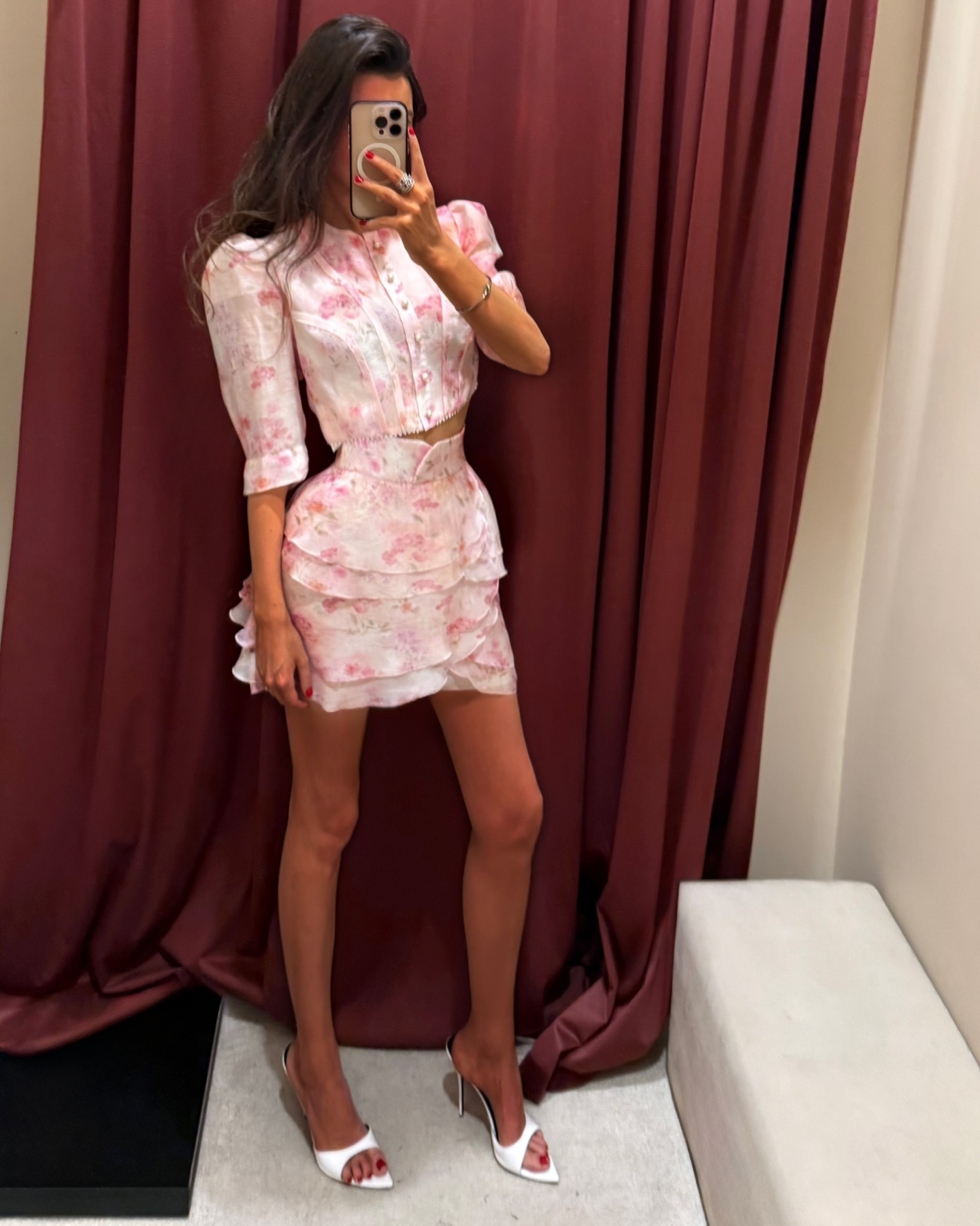 Ensemble 2 Pièces Imprimé Femme : Haut Rétro à Manches Bouffantes et Col Rond, Jupe Taille Haute – Collection Été 2026 – Tenue Élégante et Décontractée pour Femme