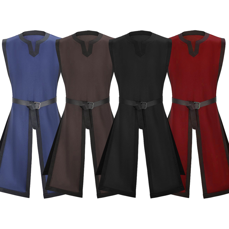 Cape, Robe et Tunique Médiévale Renaissance pour Homme, Style Chevalier Viking, Pirate, Vintage, pour Spectacle Scénique et LARP