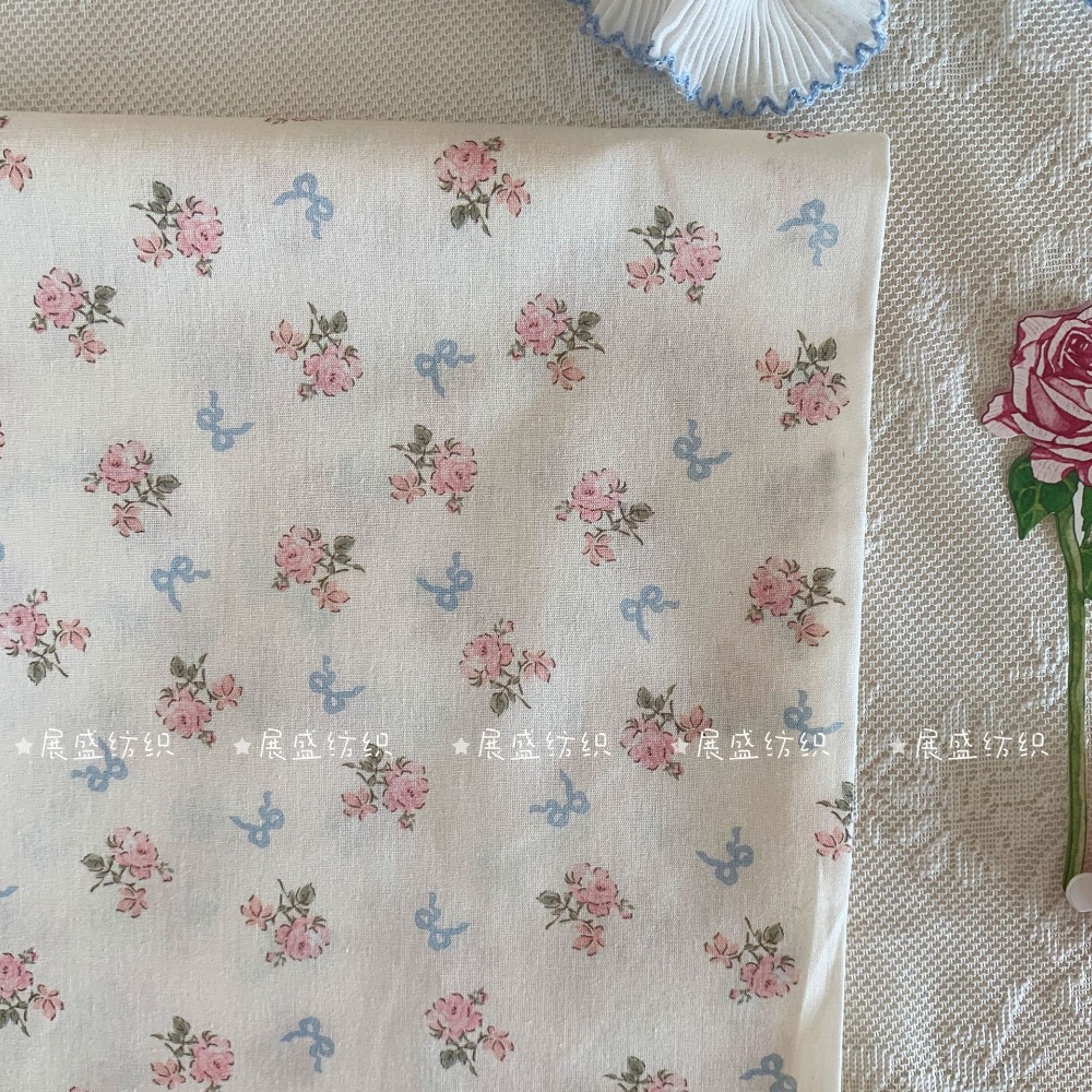 Tissu en coton 40s à nœud papillon floral 140x50cm, attaches pour cheveux, vêtements pour animaux de compagnie, vêtements pour enfants, pyjamas, robes pour femmes, tissu de couture