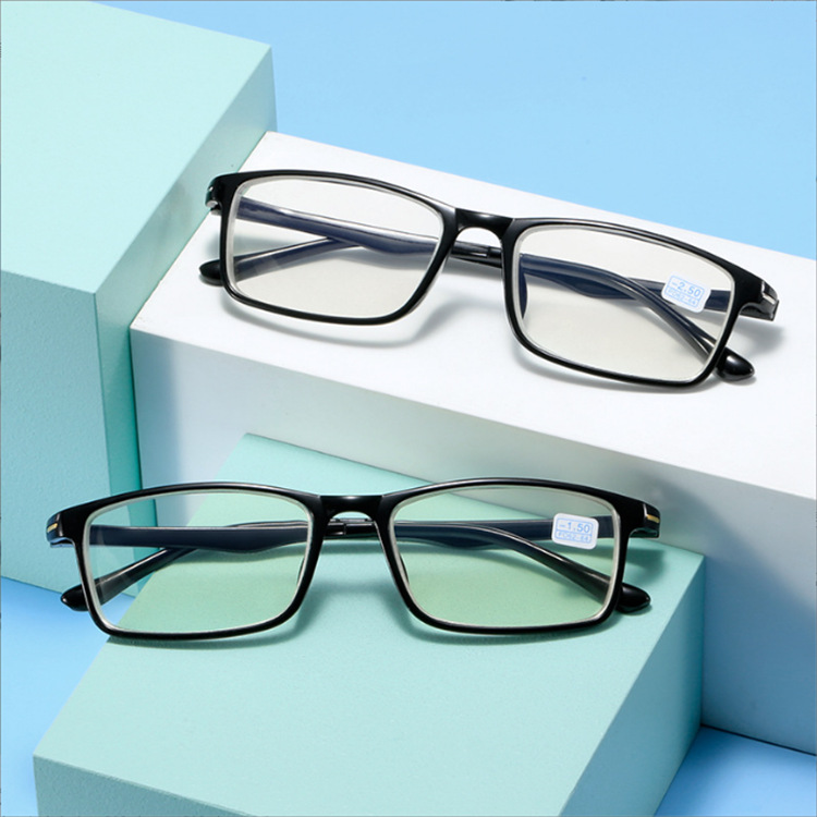 Nouveau fini noir encadré myopie lunettes Non déformable lunettes cadre hommes et femmes haute définition myopie lunettes0 -50 -400