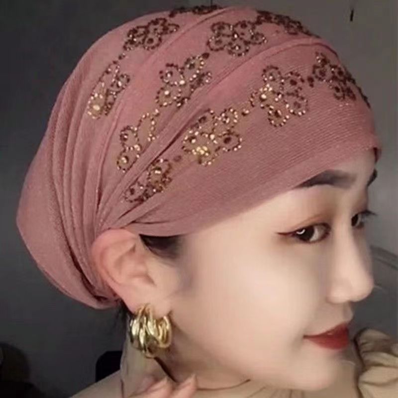 Été diamants Turban casquettes pour femmes élastique enveloppement tête Bonnet musulman Hijab Turbans femme foulard chapeau chimio chapeaux