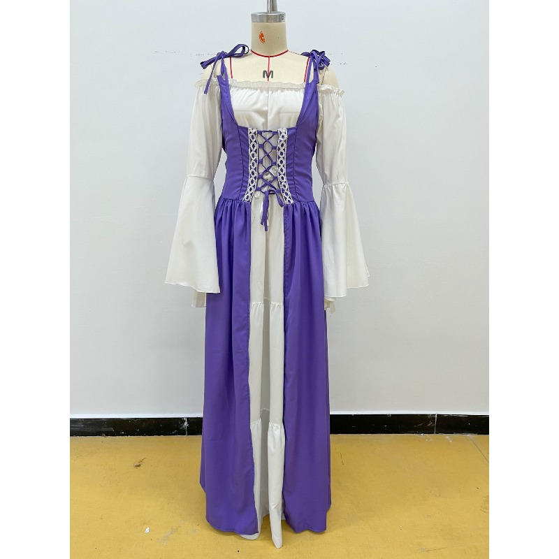 Costume de cosplay de pirate médiéval pour femmes, robe vintage de la Renaissance irlandaise, tenue de performance pour la danse, fête d'Halloween, jeu de rôle