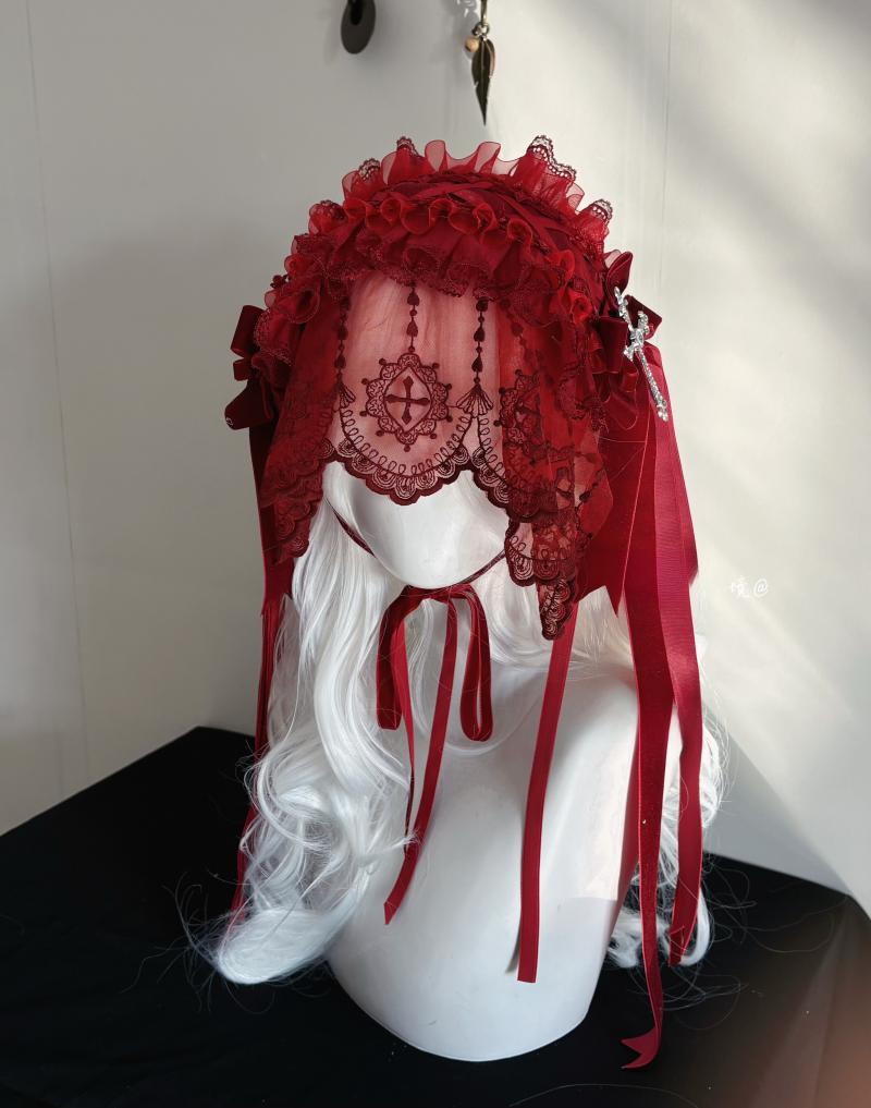 Voile de nonne gothique originale, bandeau d'Halloween, coiffe Lolita, style Dark Angel Subculture.