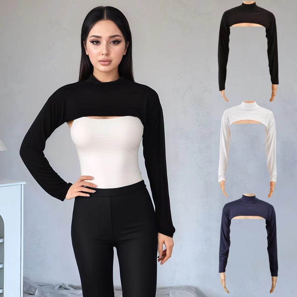 Manches de protection solaire intégrale pour le cou et les bras, anti-UV, en soie glacée, manches longues, châle de sport pour l'été