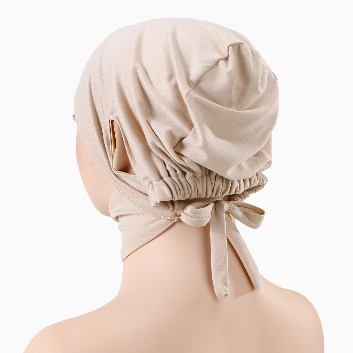 Sous-bonnet en coton jersey musulman avec ouverture pour les oreilles, sous-voile hijab, cache-cou, bandeau turban extensible uni, Ramadan