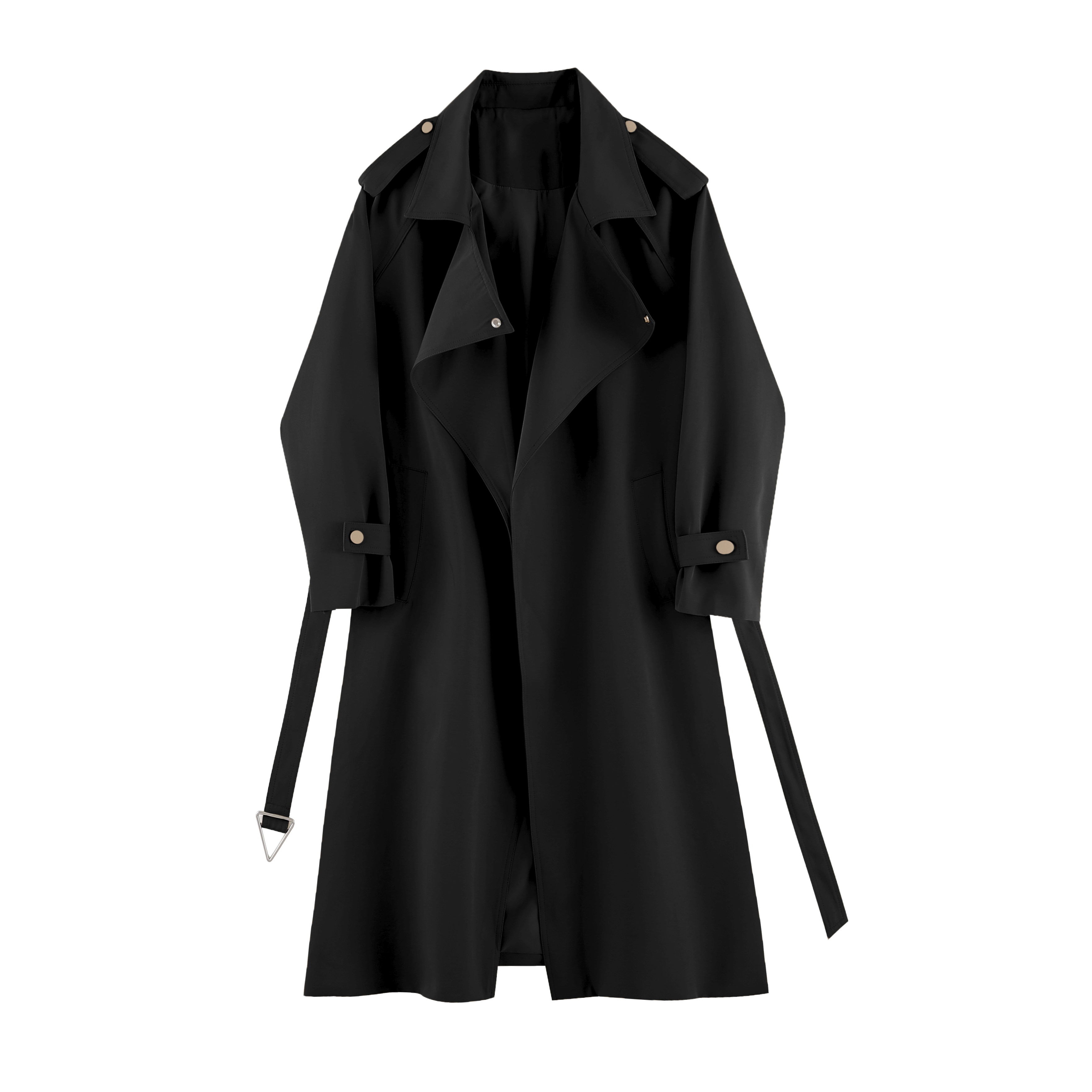 Manteaux coupe-vent mi-longs pour femmes à la mode et polyvalents pour le printemps et l'automne, avec un design coupe ample. Manteau long