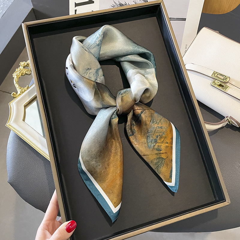 100% Foulard carré en soie naturelle femmes bandeau Foulard haute qualité Bandana foulards femme Foulard Foulard châle enveloppement
