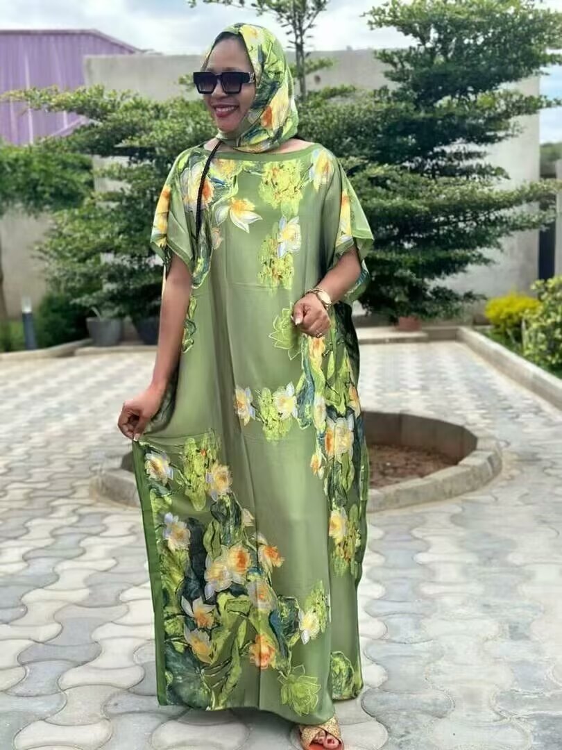 Longueur de la robe 142 cm, buste: 160 cm 2025 femmes robes imprimer Dashiki Sexy Boho décontracté plage femmes robe longue/robe Yomadou Colo