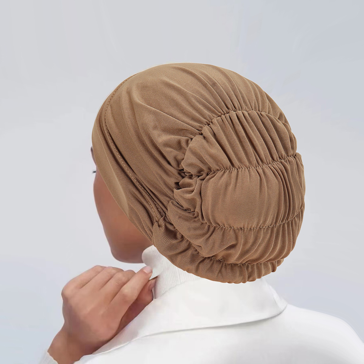 Nouveau Couleur unie femmes musulman Hijab casquette à volants doux extensible sous écharpe Turban chapeau Islam foulard Bonnet réglable