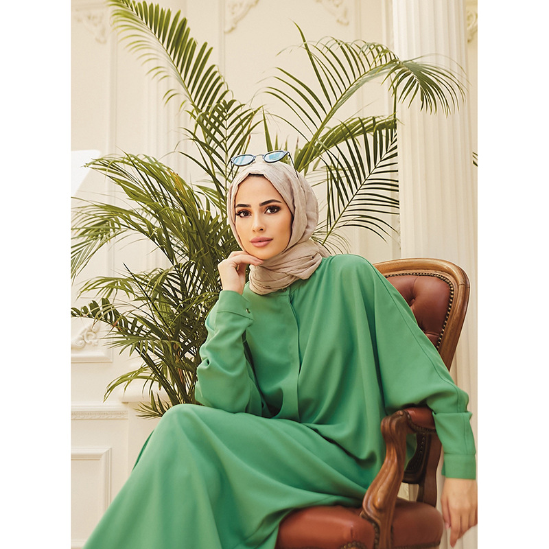 Abaya Robe mode musulmane Robe Abaya Ramadan dames à manches longues Robe islamique moyen-orient Abayas femmes vêtements sans Hijab