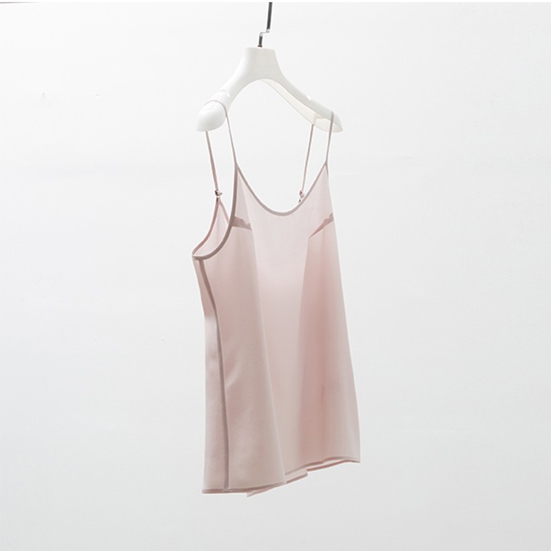 Camisole 100% soie de mûrier pour femme, idéale à porter en extérieur ou comme sous-vêtement, avec bretelles réglables
