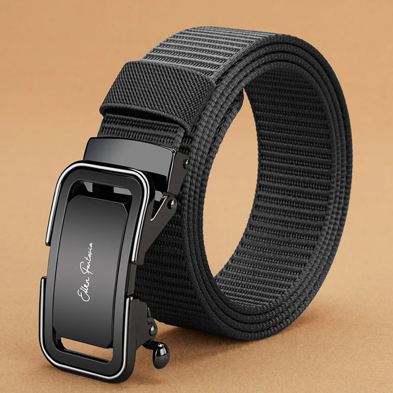 Ceinture pour hommes de mode, ceintures de créateurs pour hommes boucle automatique en alliage, ceinture en toile, ceinture de sport, ceinture automatique de grande taille 110-160 cm