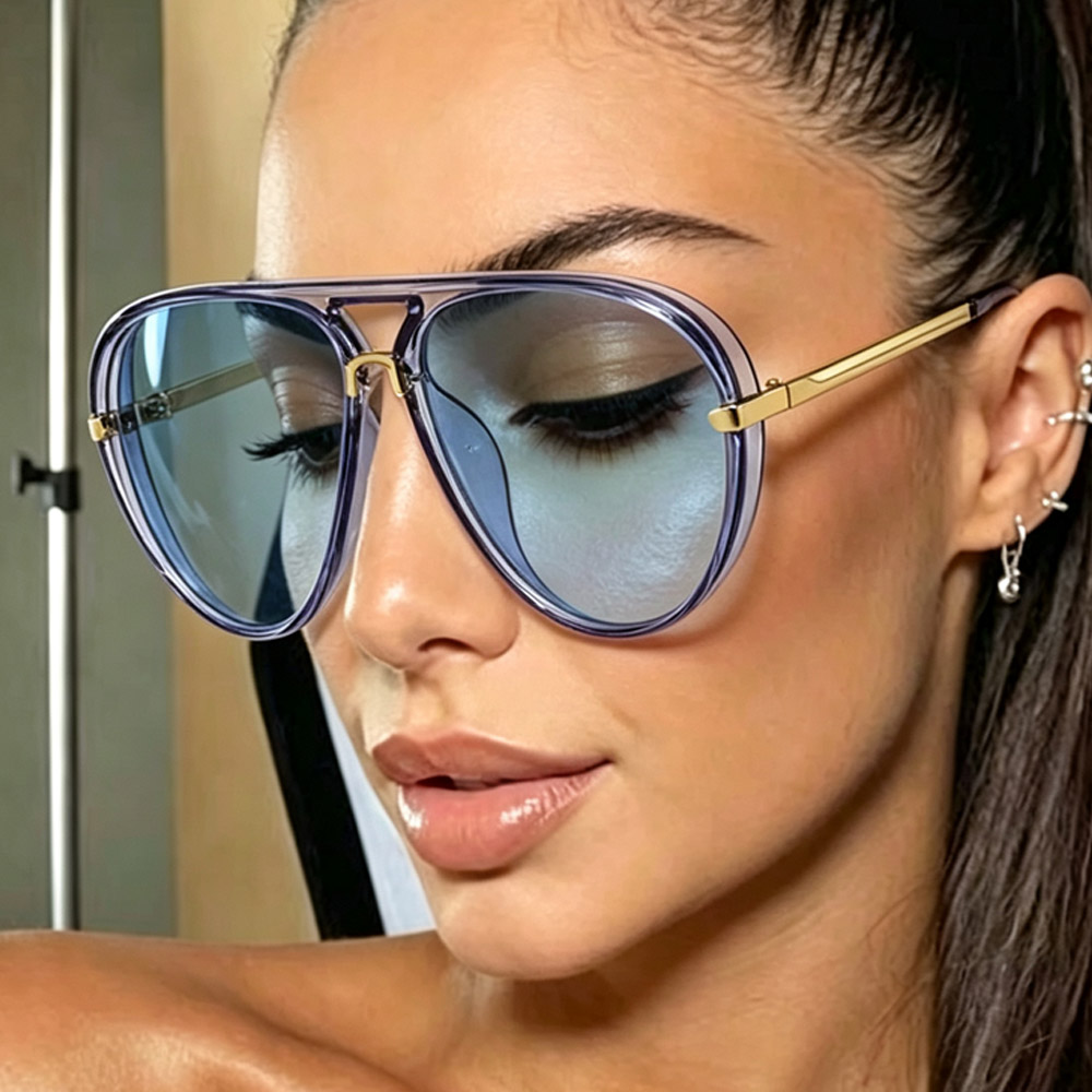 Lunettes de soleil ovales classiques pour femmes et hommes, nouvelle mode, dégradé noir-vert, lunettes de soleil rétro pour femmes, protection UV400 pour l'extérieur
