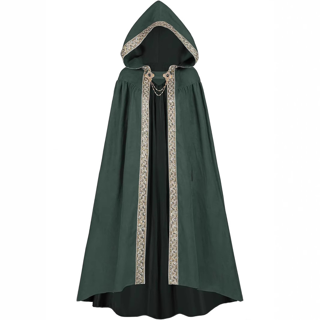 Nouveau médiéval rétro pastorale ruban bord cape à capuche cravate cape Halloween cour robe reine Prince Anime jeu de rôle cape Costume