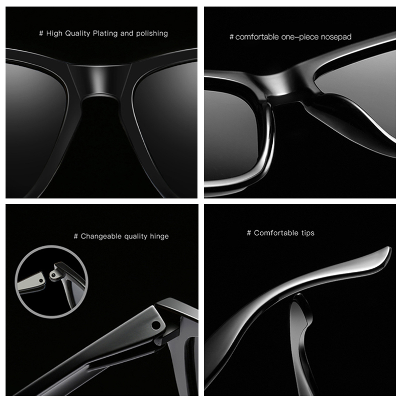 Lunettes de soleil polarisées carrées classiques pour hommes et femmes, miroir de mode bleu, lunettes de soleil de conduite, réduisent l'éblouissement, nuances d'extérieur UV400