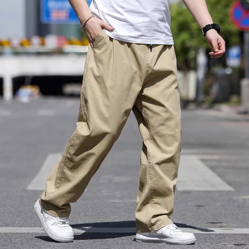 Pantalon de travail d'été pour hommes, grande taille, coupe droite décontractée, XL-8XL, grandes tailles, pantalon d'été grande taille, taille asiatique