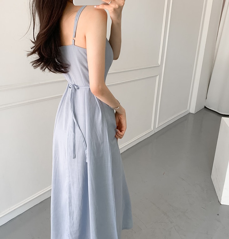 Robe longue en lin à lacets pour femmes, robes trapèze élégantes, sans manches, sexy, robe de soirée dos nu, mode, été, y2k, 2024